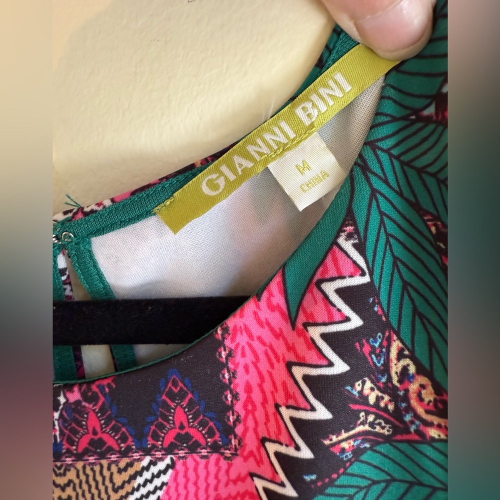 Gianni Bini Teal and Pink Patterned Dress *NEW WITH TAGS* - Picture 10 of 12